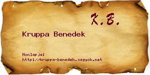 Kruppa Benedek névjegykártya